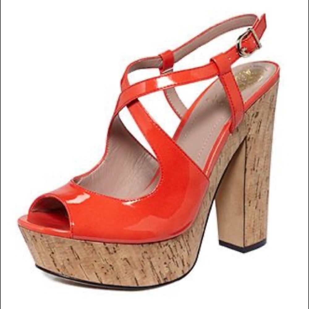 Vince Camuto Women's Cork Deville Platform Heels - Orange